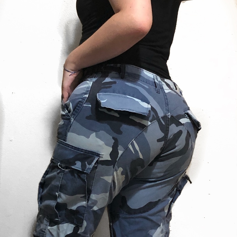 Blue Camo Cargo Pants